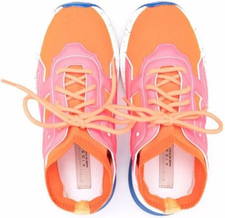 Stella McCartney Kids colour-block sock-style sneakers Orange