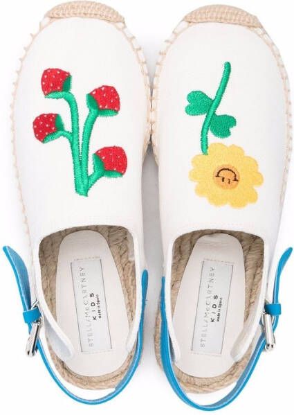 Stella McCartney Kids embroidered slingback sandals White