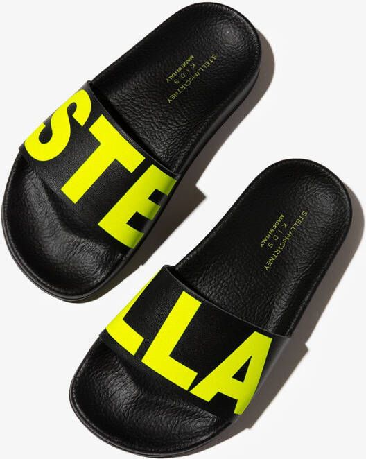 Stella McCartney Kids logo-print rubber slides Black