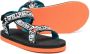 Stella McCartney Kids logo-print touch strap sandals Black - Thumbnail 2
