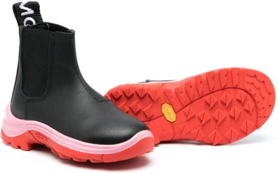 Stella McCartney Kids logo pull-tab ankle boots Black