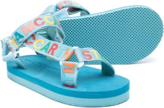 Stella McCartney Kids logo-strap sandals Blue