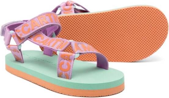 Stella McCartney Kids logo-tape sandals Purple