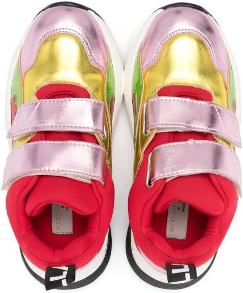 Stella McCartney Kids multi-panel touch-strap sneakers Red