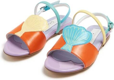 Stella McCartney Kids Seashell faux-leather sandals Orange