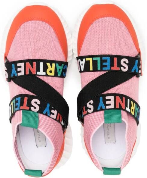 Stella McCartney Kids Sock logo-tape sneakers Pink