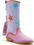Stella McCartney Kids star-patch frayed boots Purple - Thumbnail 2