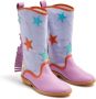 Stella McCartney Kids star-patch frayed boots Purple - Thumbnail 4