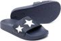 Stella McCartney Kids star-patches leather slippers Blue - Thumbnail 2