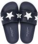 Stella McCartney Kids star-patches leather slippers Blue - Thumbnail 3