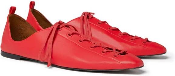 Stella McCartney lace-up faux-leather shoes Red