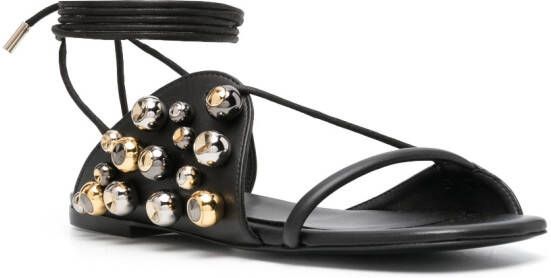 Stella McCartney lace-up stud sandals Black