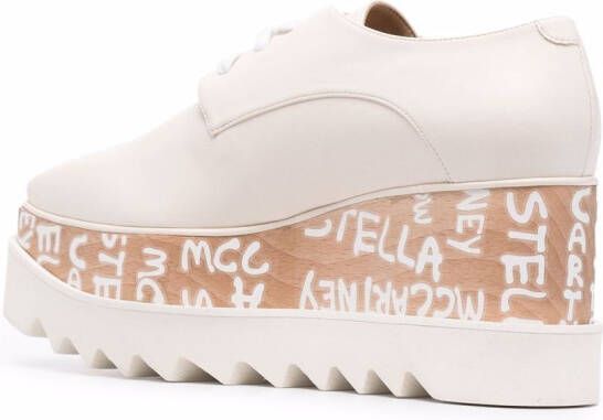 Stella McCartney logo flatform Derby shoes Neutrals