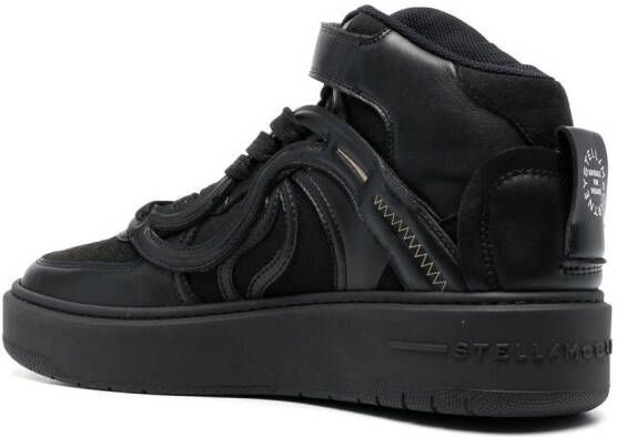 Stella McCartney logo patch faux leather sneakers Black