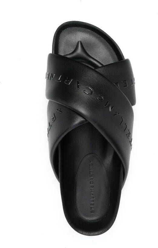 Stella McCartney logo-strap flatform sandals Black