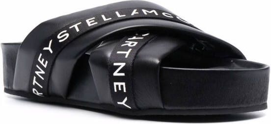 Stella McCartney logo tape platform sandals Black