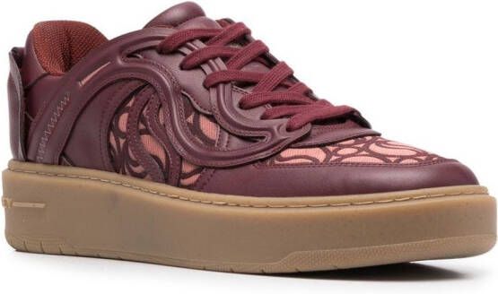 Stella McCartney panelled lace-up sneakers Red