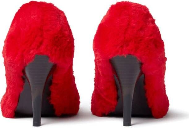 Stella McCartney Ryder 95mm faux-fur pumps Red