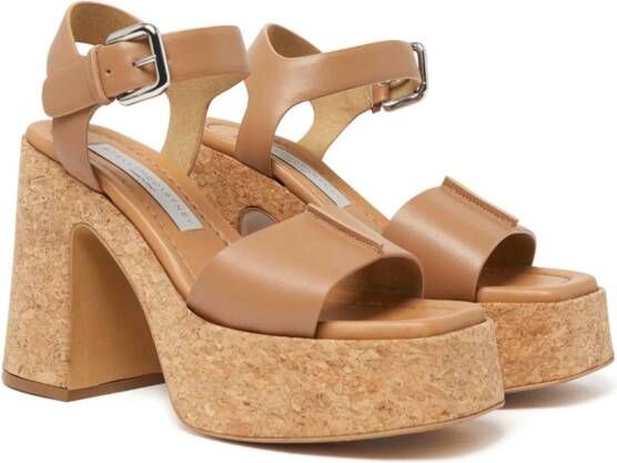Stella McCartney Skyla Buckled 110mm platform sandals Brown