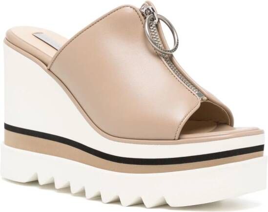 Stella McCartney Sneak-Elyse 80mm wedge sandals Neutrals