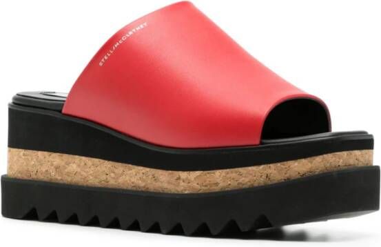 Stella McCartney Sneak-Elyse leather sandals Red