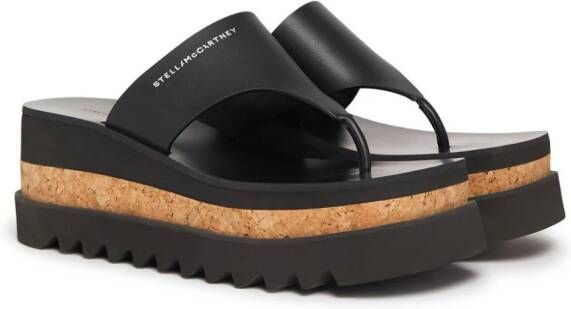 Stella McCartney Sneak-Elyse logo-print platform sandals Black