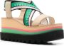 Stella McCartney Sneak-Elyse striped platform sandals Neutrals - Thumbnail 2