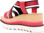 Stella McCartney Sneak-Elyse Striped Platform Sandals Red - Thumbnail 3
