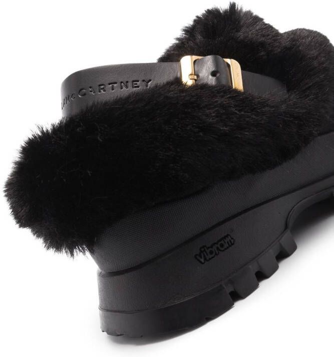 Stella McCartney Trace faux-fur trimmed mules Black