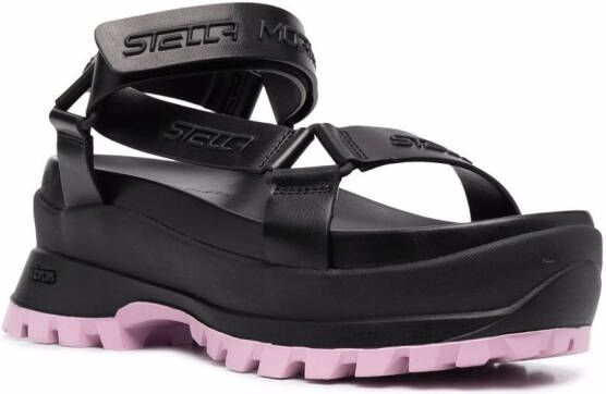 Stella McCartney Trace logo-embossed flatform sandals Black
