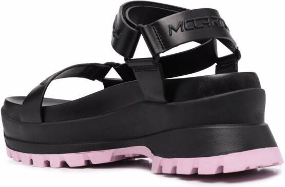 Stella McCartney Trace logo-embossed flatform sandals Black