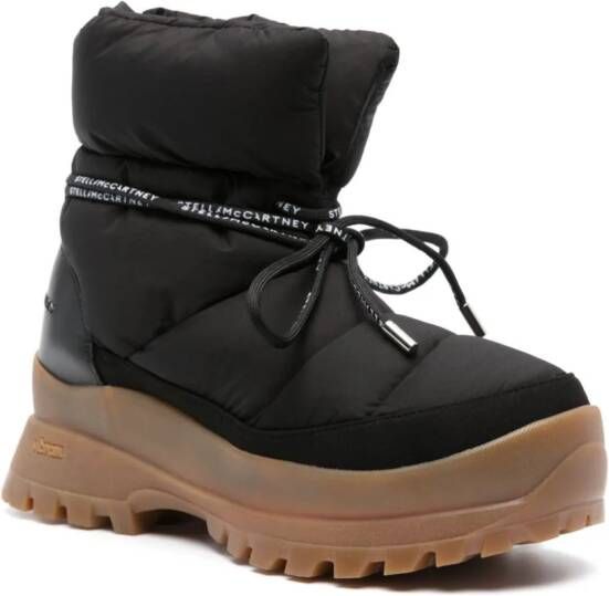 Stella McCartney Trace Puffy logo-print strap boots Black