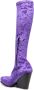Stella McCartney velour knee-high boots Purple - Thumbnail 3