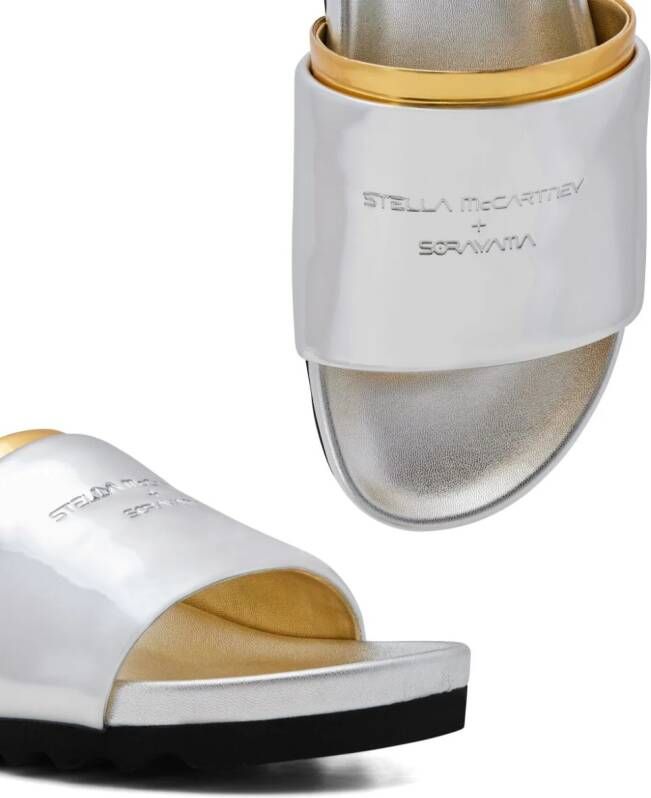 Stella McCartney x Sorayama faux-leather slides Silver