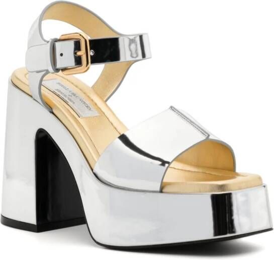 Stella McCartney x Sorayama Skyla mirrored platform sandals Silver