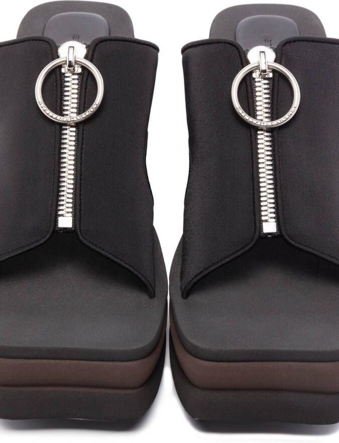 Stella McCartney zip-front platform sandals Black