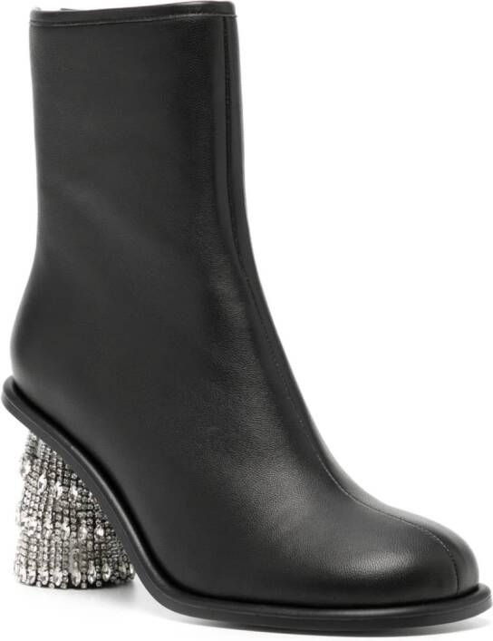 Stine Goya Allison 80mm crystal-embellished leather boots Black
