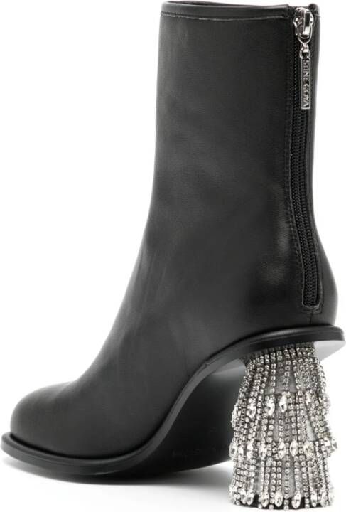 Stine Goya Allison 80mm crystal-embellished leather boots Black