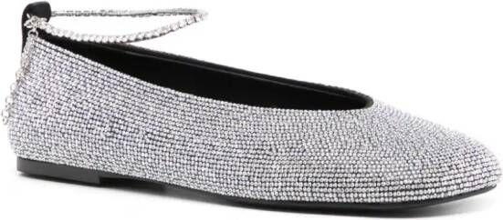 Stine Goya Reelo crystal-embellished ballerina shoes Silver