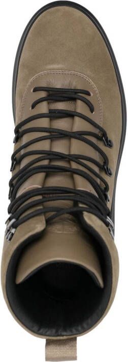 Stone Island lace-up suede boots Green