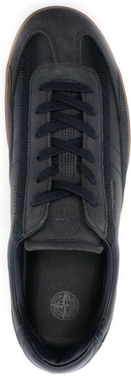 Stone Island suede-trimmed low-top sneakers Blue