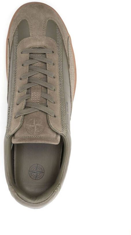 Stone Island suede-trimmed low-top sneakers Brown