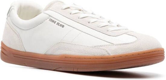 Stone Island suede-trimmed low-top sneakers White