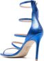 Stuart Weitzman 100mm crystal-buckle metallic sandals Blue - Thumbnail 3