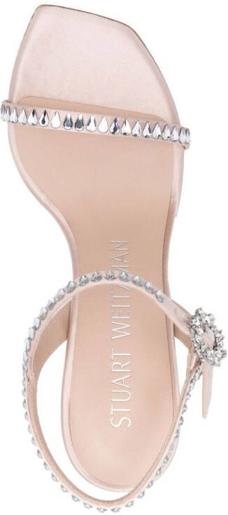 Stuart Weitzman 100mm crystal-embellished open-toe sandals Pink