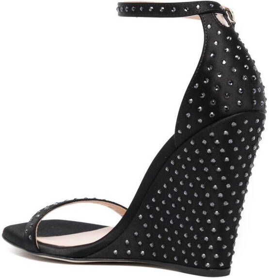 Stuart Weitzman 100mm crystal-embellished sandals Black