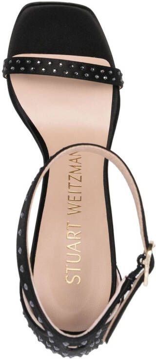 Stuart Weitzman 100mm crystal-embellished sandals Black