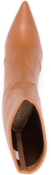 Stuart Weitzman 100mm heeled leather boots Brown