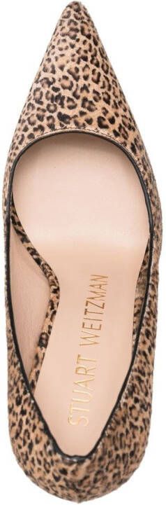 Stuart Weitzman 100mm leopard-print sandals Brown