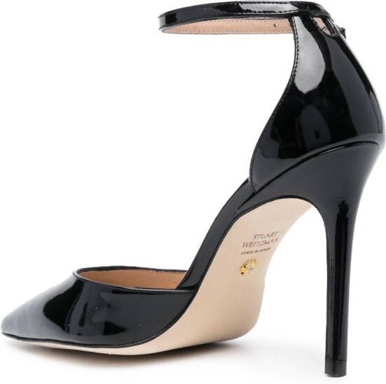 Stuart Weitzman 100mm pointed-toe leather pumps Black